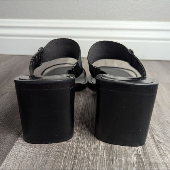 Vintage Nine West Esmeralda Black strappy square toe block heel sandal women 7.5 - Picture 5 of 8